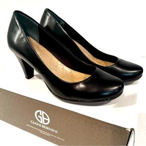 Gianni Bernini Leather Sweets Comfort‎ Pumps Women's Size 6 Black Original Box